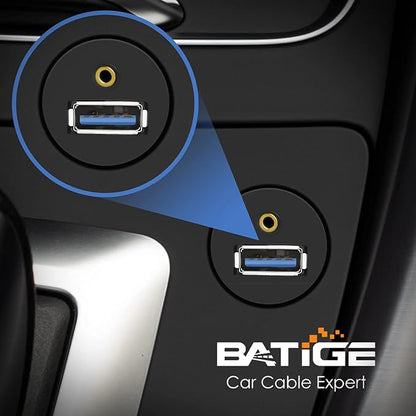 USB 3.0 & 3.5mm Car Mount Flush Cable, 3ft