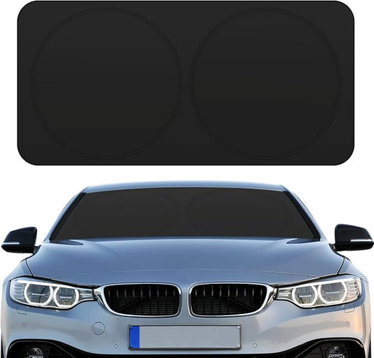 Windshield Sun Shade Foldable Car Front Window Covers for Car Accessories Sun Heat UV Rays Visor Protector Protection for Universal Cars SUV Truck (Solid Black)
