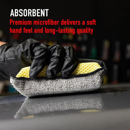 Maxshine Premium Microfiber Waxing Applicator for Car Detailing, Yellow & Grey, 9x13x4cm, 12 Pack