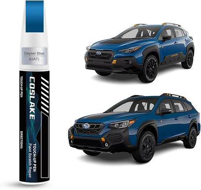Car Touch Up Paint(Geyser Blue(UAT)) for SUBARU, Car Paint Scratch Repair Kit, Quick & Easy Solution to Repair, 2 in 1 Scratch Remover Pen with Color-Matched