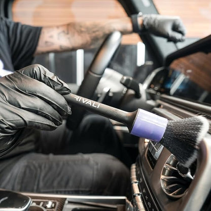 Rivali Car Care Premium 5-Piece Interior Detailing Brush Set - Ultra Soft Scratch-Free Brushes for Leather, Alcantara, Dashboards, Air Vents & Screens - Professional Car Interior Cleaning Kit