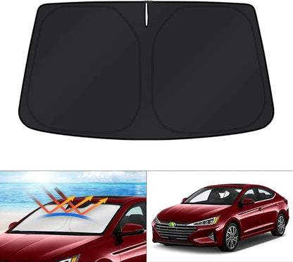 KUST Windshield Sun Shade for Hyundai Elantra 2017 2018 2019 2020 Accessories Custom Fit Sunshade Foldable Sun Visor Protector Block UV Rays