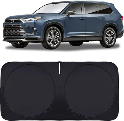 INSAUTO for Highlander Car Windshield Cover Windshield Sun Shade for Toyota Highlander 2020-2025 L LE XLE Limited Platinum Foldable Sunshade Front Window Custom Fit Vehicle Sun Protector