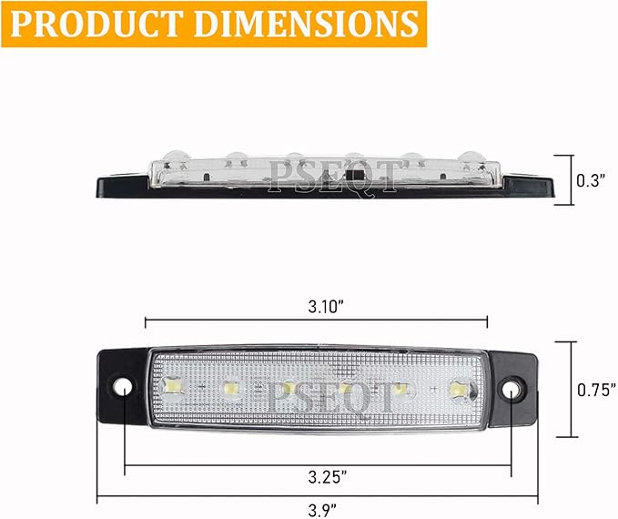 PSEQT 10 Pcs LED Rock Strip Lights Car Underglow Wheel Fender Well Lighting Kits Waterproof for Golf Cart Wrangler Offroad Truck RV UTV ATV Snowmobile (White)