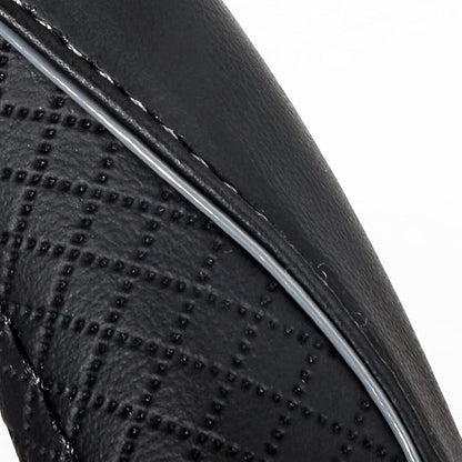 Gomass Car Steering Wheel Cover, Anti-Slip, Safety, Soft, Breathable, Heavy Duty, Thick, Full Surround, Sports Style (Black with Gray Line)