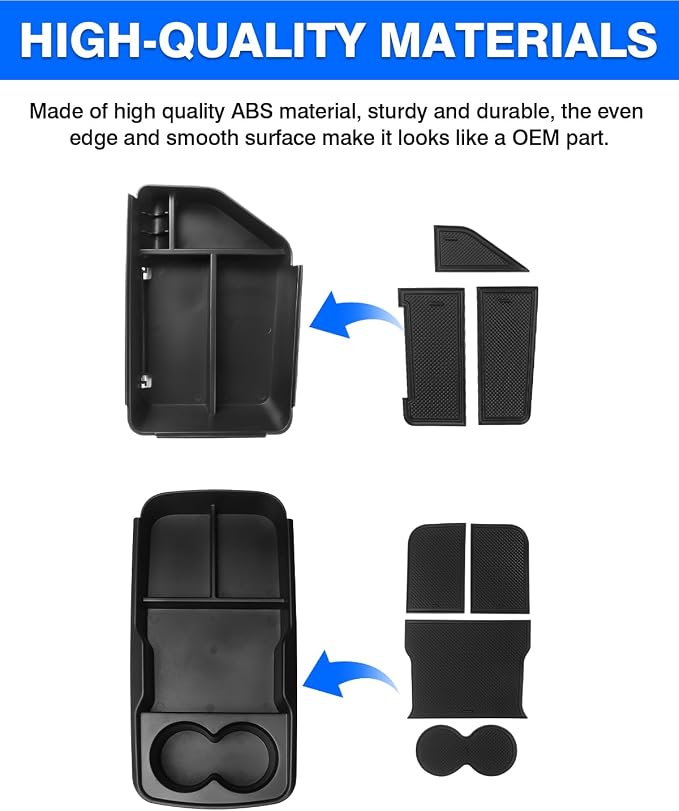 Autorder 2PCS Center Console Organizer for Kia EV6 2022 2023 2024 2025 2026 Accessories Armrest Storage Box Secondary Insert Tray Center Console Bottom Organizer