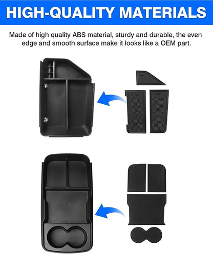 Autorder 2PCS Center Console Organizer for Kia EV6 2022 2023 2024 2025 2026 Accessories Armrest Storage Box Secondary Insert Tray Center Console Bottom Organizer