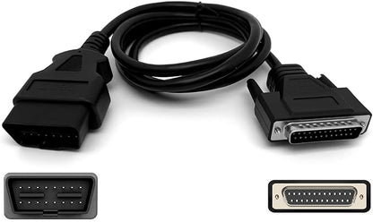 Main Cable Fit for INNOVA 3100 3110 3120 3130 3130C 3140 3150 3160 31703 31603 31403 5610 DB25 OBD2 Diagnostic Scanner, 16-PIN Male to 25-PIN Male OBD-II Test Connector Adapter - 5.1ft/155cm