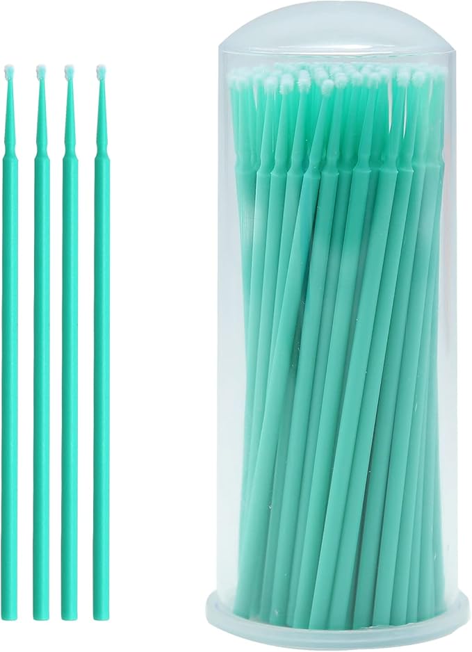 Touch Up Paint Brushes for Automotive Paint Chip Repair Disposable Micro Applicators-100 Pieces Green