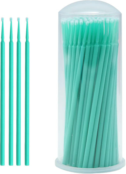 Touch Up Paint Brushes for Automotive Paint Chip Repair Disposable Micro Applicators-100 Pieces Green