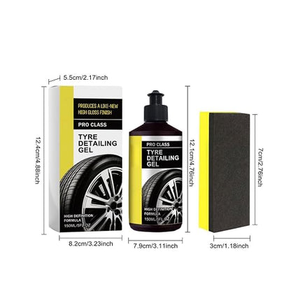 Tire Shine | 150g Wheel Coating with Sponge, Detailed Supplies | Automotive Trim Restorer | For SUV, Sedan, RV, Van, Trailer, Pickup, Car Repair