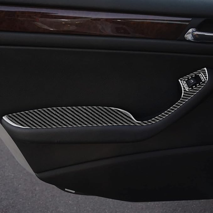 AIRSPEED Carbon Fiber Door Window Button Panel Cover for BMW E46 1998-2006, Center Console Interior Trim, Black Carbon Fiber