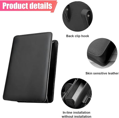 ZIMISI Car Trash Can, Leather Car Garbage Can with One Roll Trash Bag, Foldable Hanging Storage Container, Mini Trash Bin, Vehicle Garbage Organizer Holder for Door Side, Back Seat (Black)