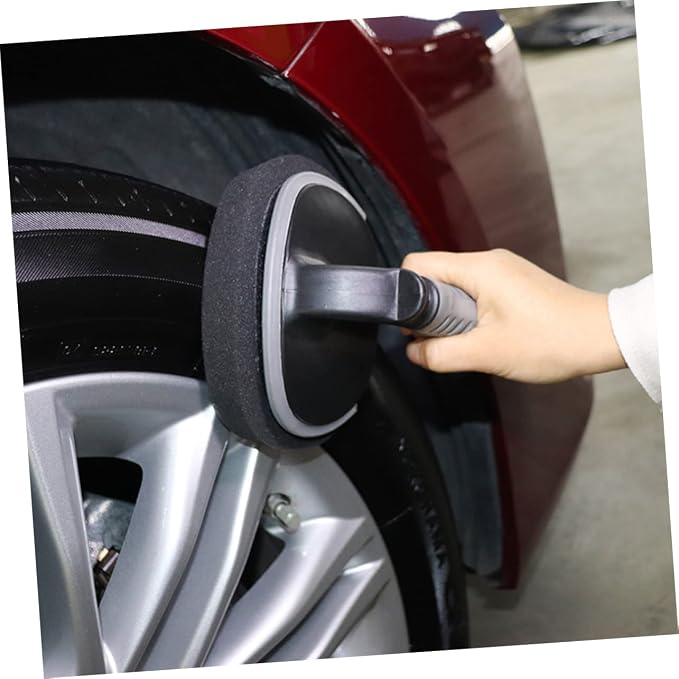 Cabilock Replaceable Handle Tire Shine Brush 4-Piece Tire Dressing Applicator Set for Car Detailing Foam Sponge Wheel Brush