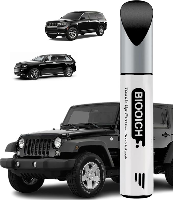 Touch Up Paint Pen Exact Color Match Car Chip and Scratch Repair (for Jeep, Brilliant Black Pearl(PXR/AXR))
