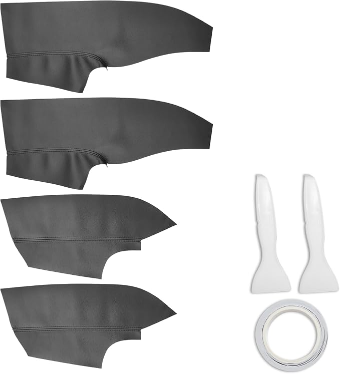 RUIANTE 4pcs Door Panel Cover Trim Replacement Compatible for Focus 2015-2018 Car Interior Accessories (Black)