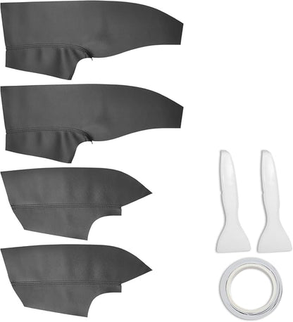 RUIANTE 4pcs Door Panel Cover Trim Replacement Compatible for Focus 2015-2018 Car Interior Accessories (Black)