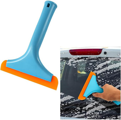 Ohleats Small Silicone Window Squeegee, Auto Windshield Water Blade Scraper, All-Purpose Water Squeegee Wiper for Mirror Home Cleaning, Car Accessories (Sky Blue)