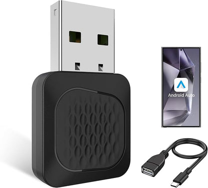 Ayake Wireless Android Auto Adapter, Smallest Mini Edition, Converts Wired to Wireless Android Auto, Plug & Play Adapter, Compact Design for Android 11+ with USB/USB-C Port