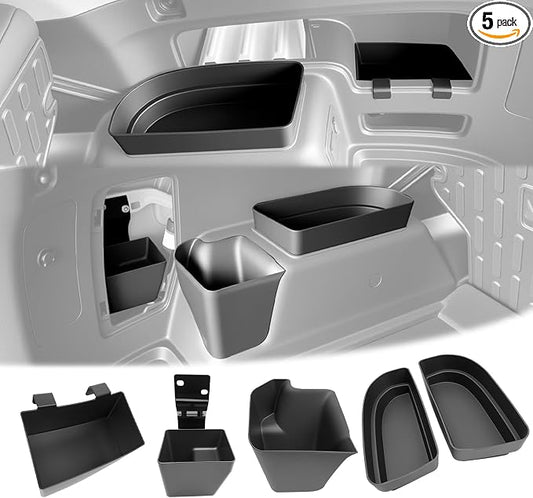 Trunk Organizer Fits for 2010-2024 Toyota 4Runner 5-Seat 2nd Row Trunk Storage Box No-Drill Compatible with 4Runner Accessories (Hetero+Hidden+Hanging+Pair, 5PCS)