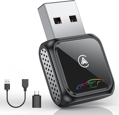 Super Mini Android Auto Wireless CarPlay Adapter - 3s Auto Connect Car Play Dongle, Zero Latency, Compatible with iOS & Android, 2017+ Models, USB/Type-C