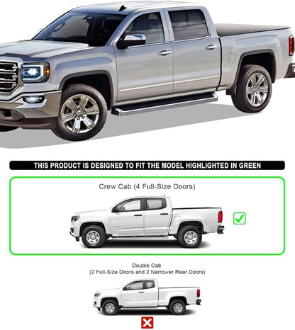 APS Running Boards Style Compatible with Chevy Colorado GMC Canyon 2015-2026 Crew Cab (Nerf Bars Side Steps Side Bars)