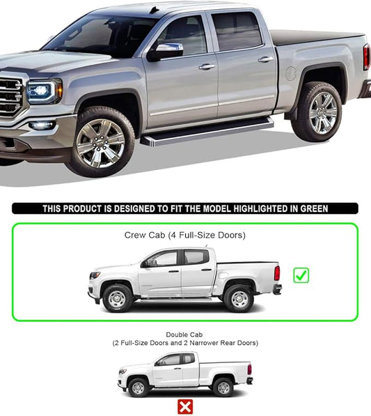 APS Running Boards Style Compatible with Chevy Colorado GMC Canyon 2015-2026 Crew Cab (Nerf Bars Side Steps Side Bars)