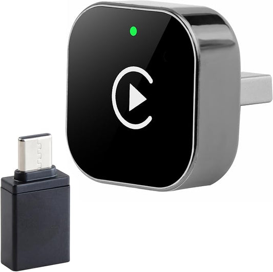 Wireless Carplay Adapter & Android Auto 2025 Upgrade Wired CarPlay to Wireless,2-in-1 Mini USB Design with Fast Stable Connection Car Play for Apple iOS 10+, Android 11+ Version