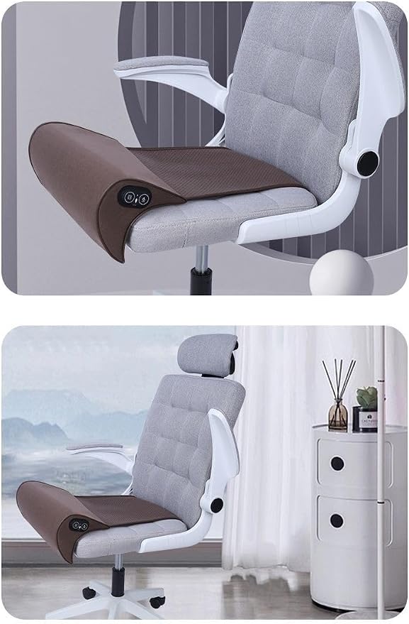 JUPENG Car Seat Leg Extender Cushion, Memory Foam Under Thigh Leg Support Pillow with Strap, Non-Slip Base & Removable Washable Cover for Driver Seat and Office Chair, Universal Comfort Pad (Brown)