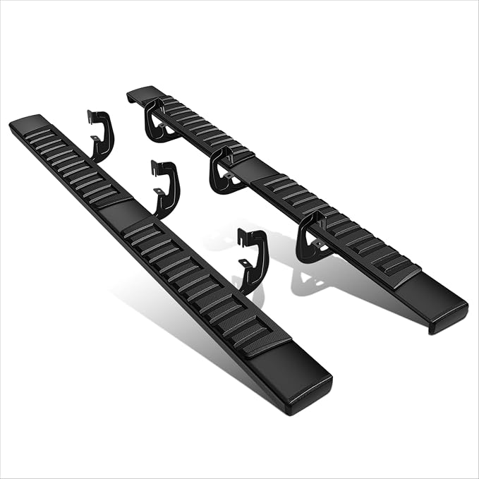 6" Black Aluminum Running Boards Side Step Nerf Bars Compatible with 07-19 Silverado Sierra 1500 2500 3500 Crew Cab