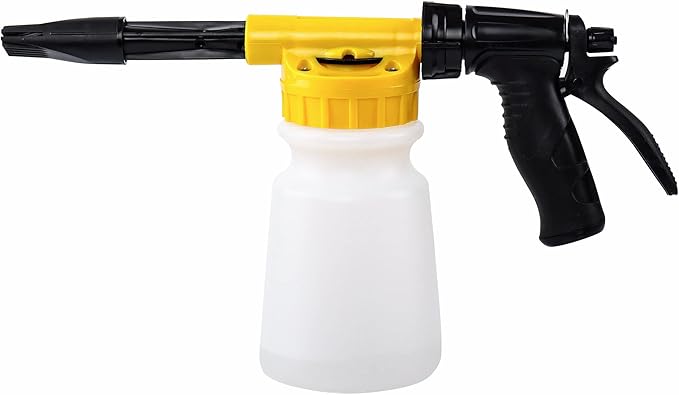 Foam Cannon for Garden Hose，Adjustment Ratio Dial Foam Gun,Car Wash Soap Spray Foamer Yellow