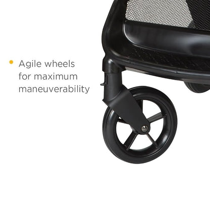 Safety 1st Smooth Ride Travel System Stroller and OnBoard FLX Infant Car Seat, Newborn to Toddler Baby Combo, Easy-Install, Large Canopy, Ample Storage, Foldable, Rear-Facing 4-30 lbs, Black Cherry