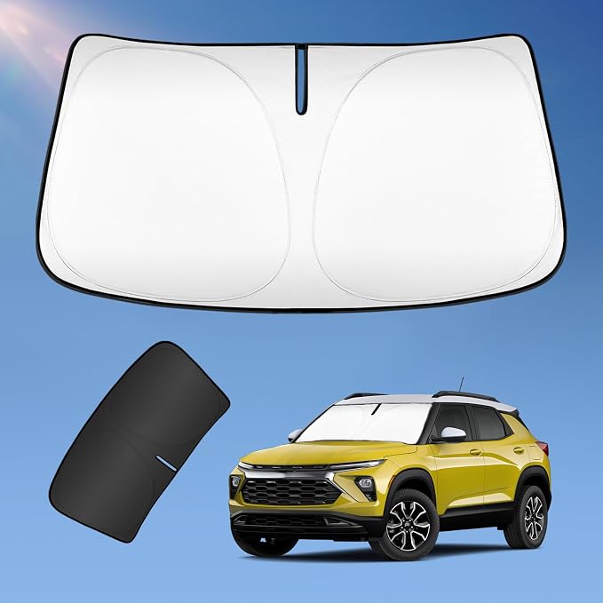 Sun Shade Sunshade for Chevy Chevrolet Trailblazer 2021-2024 2025 2026 Windshield Cover, 4-Layers Sun Shield 250T Silver Sun Visor Foldable Window Shade Blocks UV Rays Car Accessories