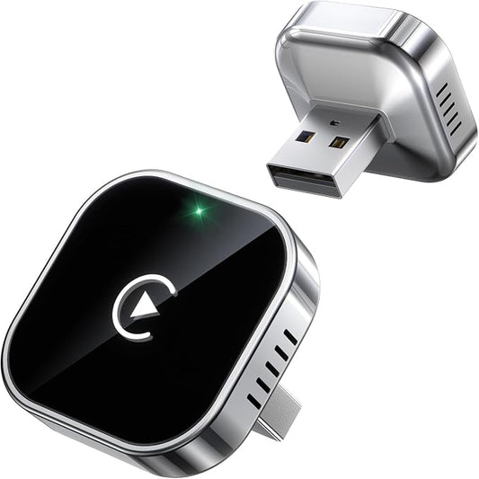 Teeran Wireless CarPlay Adapter for iPhone (2026 Upgraded), Mini Plug & Play for Cars with Factory Wired Apple CarPlay, Fast & Stable Connection, Easy Setup, Wide Vehicle Compatibility USB & USB C