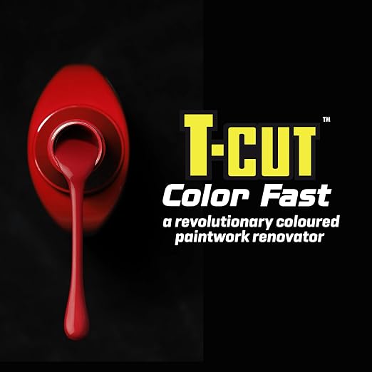 T-Cut Color Fast 3-in-1 Paint Restorer, Dark Red - Scratch Remover, Ceramic Car Wax & Color Enhancer - Removes Swirls & Oxidation, 17 oz