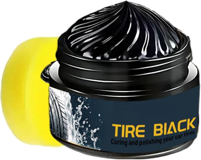 Tire Coating Wax Polish - 50g Car Dressing Paste, Restore Gloss Shine | Driving Safety Enhancement Care Product, Long Lasting Paste with Applicator