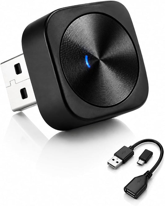 Wireless CarPlay Adapter for iPhone & Android with USB/USB-C Port, 2026 Upgraded 2-in-1 Android Auto Mini Car Play Adapter, Plug & Play Dongle, Converts Wired to Wireless, No Delay Fast Auto-Connect