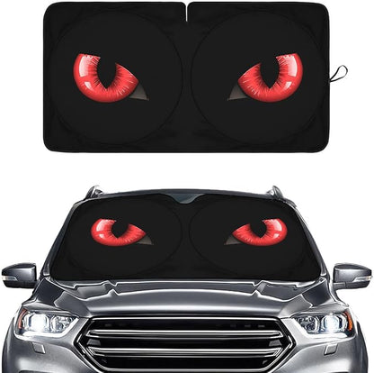 GENANY Evil Eyes Movie Windshield Sun Shade for Car SUV Truck (69x35 Inches), Automobile Sunshade, Protector Blocks UV, Car Decor