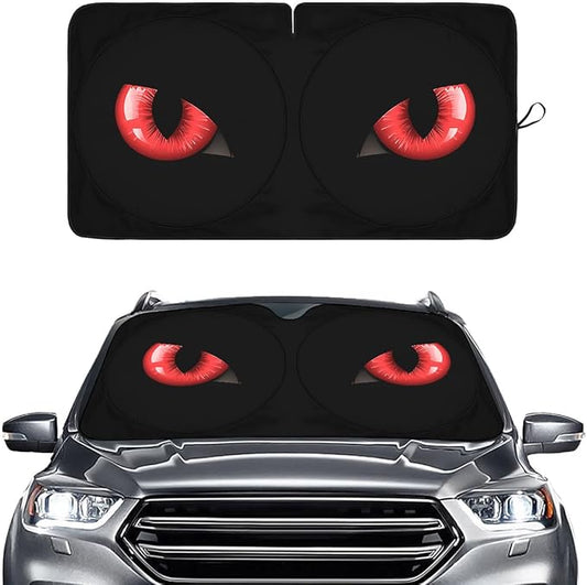 GENANY Evil Eyes Movie Windshield Sun Shade for Car SUV Truck (55x29 Inches), Automobile Sunshade, Protector Blocks UV, Car Decor