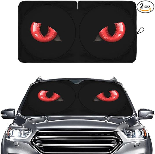 GENANY Evil Eyes Movie Windshield Sun Shade for Car SUV Truck (64x32 Inches), Automobile Sunshade, Protector Blocks UV, Car Decor