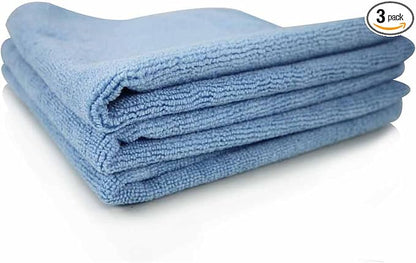 Chemical Guys MIC30103 Chubby Supra Microfiber Towel, Blue (16.5 in. x 16.5 in.) (Pack of 3)
