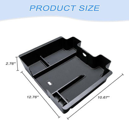 JKCOVER Full Size Center Console Organizer Tray Compatible with (2019-2022) Chevy Silverado/GMC Sierra 1500 and (2020-2023) Silverado/Sierra 2500HD/3500HD Accessories(Full Console w/Bucket Seats ONLY)