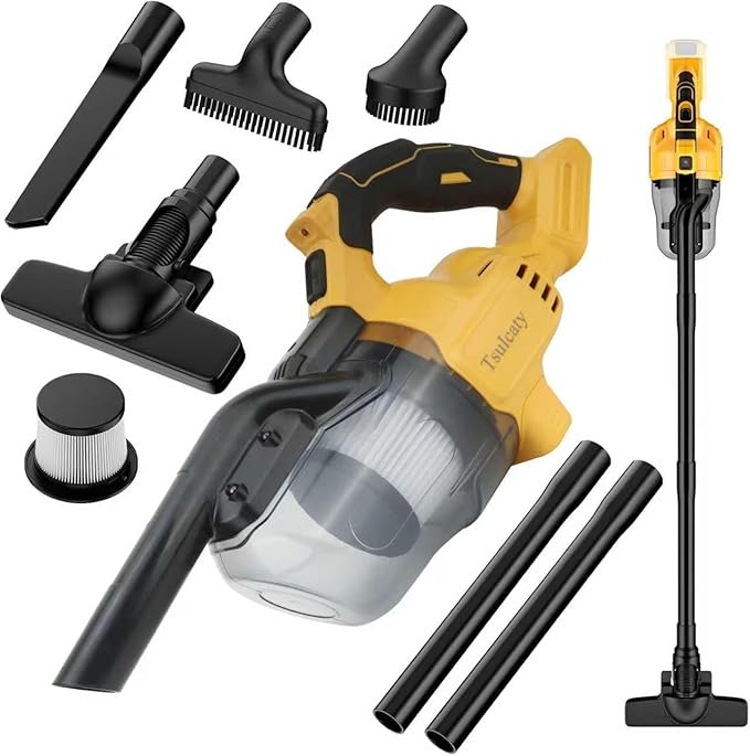 Cordless Vacuum for Dewalt 20V Battery, Handheld Vacuum Cleaner Stick Vacuum Shop Vac for Home Car Hardwood Floor Carpet with Washable HEPA Filter (No Battery)