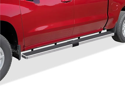 APS (Silver 6in Wheel to Wheel 304 Stainless Steel) Compatible with Chevy Silverado GMC Sierra 1500 2019-2026 Crew Cab 5.5ft Bed & 2500 HD 3500 HD 2020-2026 (Silverado 1500 LTD Sierra 1500 LD 2022)