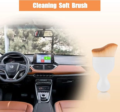 1 PC Car Interior Dust Brush, Auto Scratch Free Detailing Brush, Soft Car Interior Cleaning Brush Auto Accessories for Automotive Dashboard, Air Conditioner Vents, Computer (White)