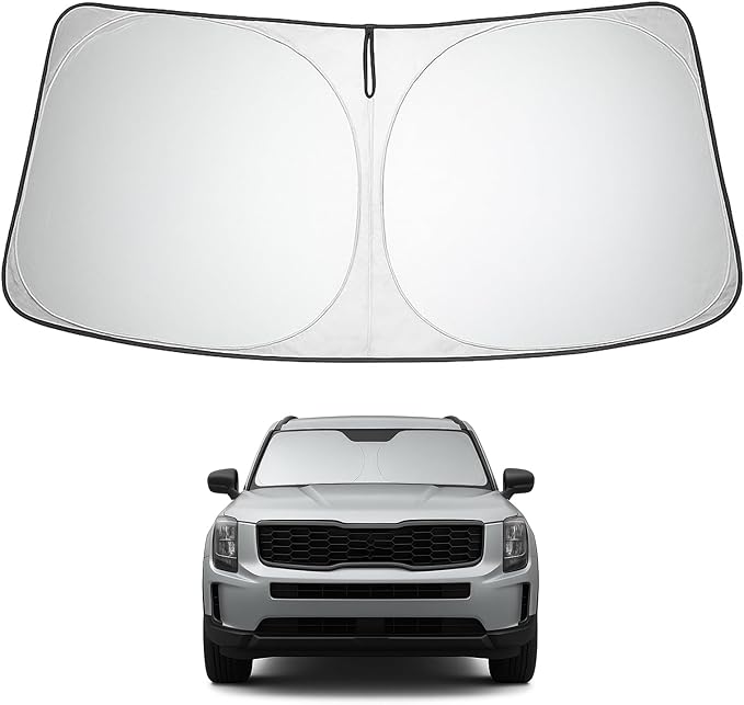 Proadsy 2026 Upgrade Front Windshield Sun Shade Foldable Sunshade Protector Custom Fit 2020-2025 Kia Telluride Accessories, PRS330
