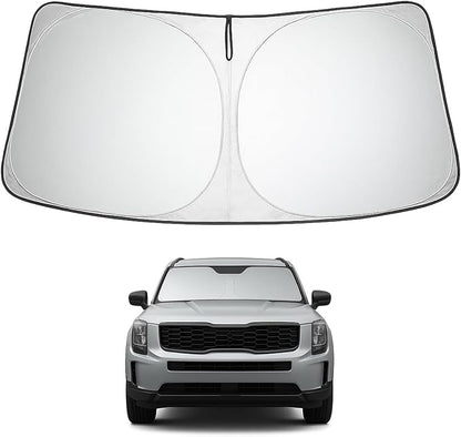 Proadsy 2026 Upgrade Front Windshield Sun Shade Foldable Sunshade Protector Custom Fit 2020-2025 Kia Telluride Accessories, PRS330