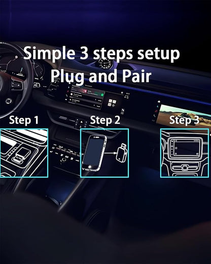 Wireless CarPlay Android Auto Adapter Plug and Play AI Box for Factory Wired