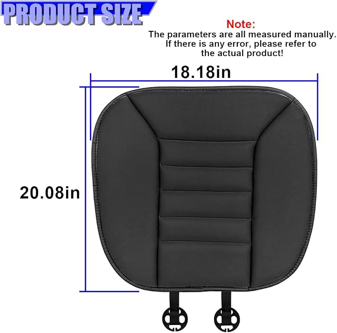Craedli Car Seat Cushion Pad, Memory Foam Automotive Seats Cushion with Non-Slip Silicone Bottom, Comfort Breathable Pain Relief Vehicle Seat Protector for Home and Office Chairs (Black)