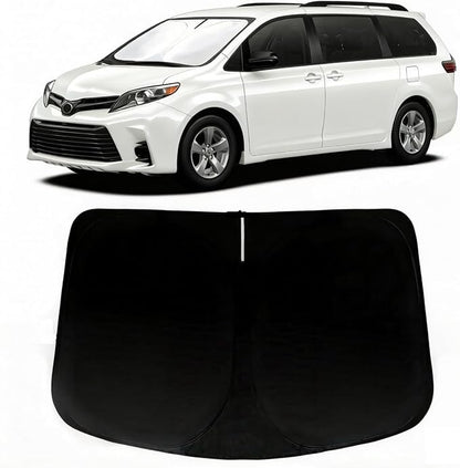 Windshield Sun Shade for 2021-2026 Toyota Sienna Accessories, Car Front Window Sun Visor & Heat Shield | 240T Sunshade Protection Blocks UV Rays Keep Your Car Cooler